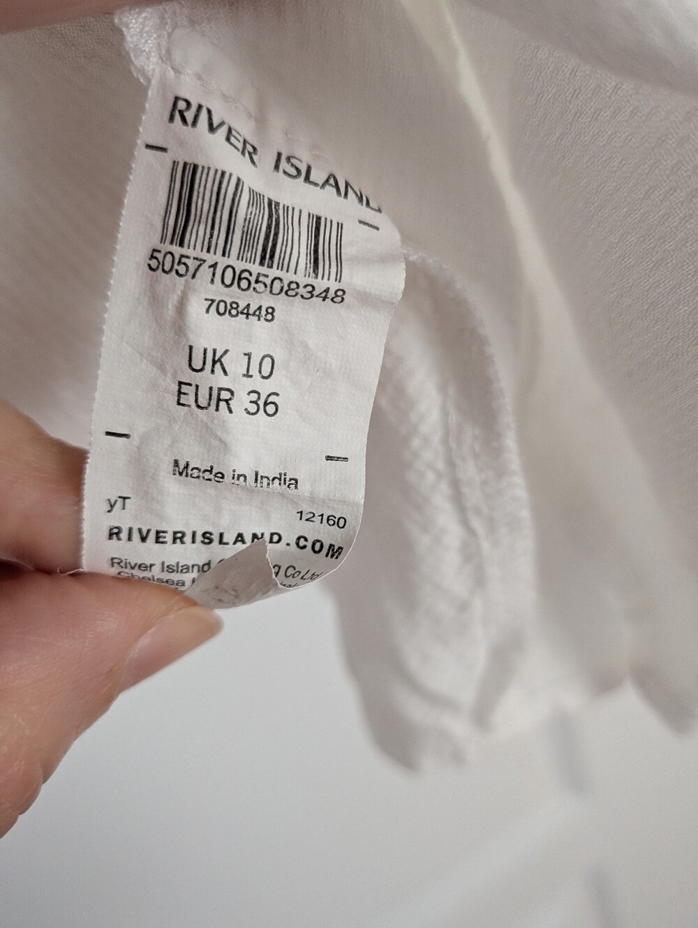 River Island Viscose embroidered Bohemian Blouse white Small - Picture 5 of 8